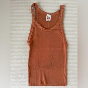 RE/DONE Hanes Cropped Ribbed Tanjk